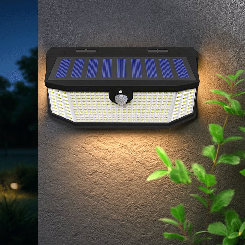Ηλιακό επιτοίχιο φωτιστικό για πύλες, μπαλκόνια, διαδρόμους, αυλές, αδιάβροχο εξωτερικό ηλιακό πάνελ με αισθητήρα LED