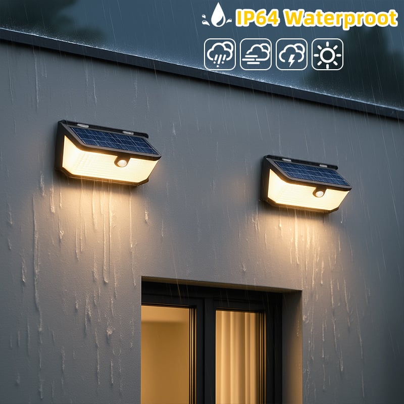Ηλιακό επιτοίχιο φωτιστικό για πύλες, μπαλκόνια, διαδρόμους, αυλές, αδιάβροχο εξωτερικό ηλιακό πάνελ με αισθητήρα LED