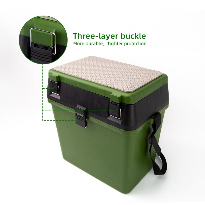 Многофункционална рибарска кутия със седалка и зелена раница с презрамки, PE кутия за примамки