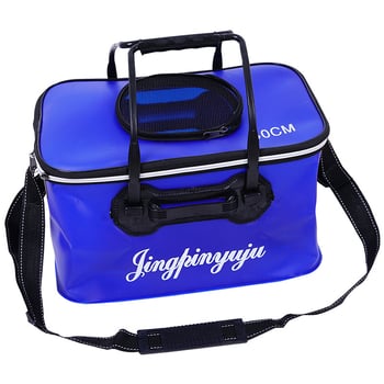 Прегъваща EVA риболовна кутия, капацитет 9-12 л, преносим кофа за риба и живи риби, здрав воден съд, риболовни принадлежности