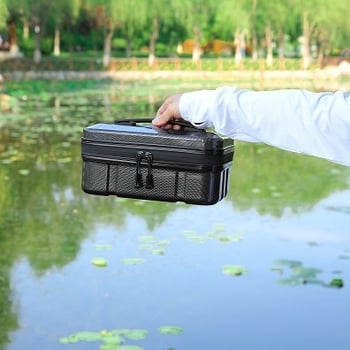 EVA кутия за риболовни принадлежности с твърд корпус, двуетажен органайзер за аксесоари, преносима водоустойчива кутия