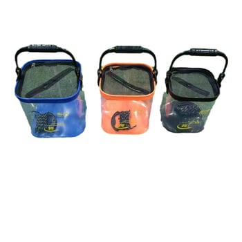 Прозрачен EVA рибен кофа с интегриран контейнер за живи риби, квадратен дизайн, преносима риболовна кофа