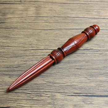 Ръчно издялана дървена подвеска Vajra pestle, твърдо дърво, декоративна украса