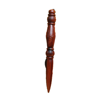 Ръчно издялана дървена подвеска Vajra pestle, твърдо дърво, декоративна украса