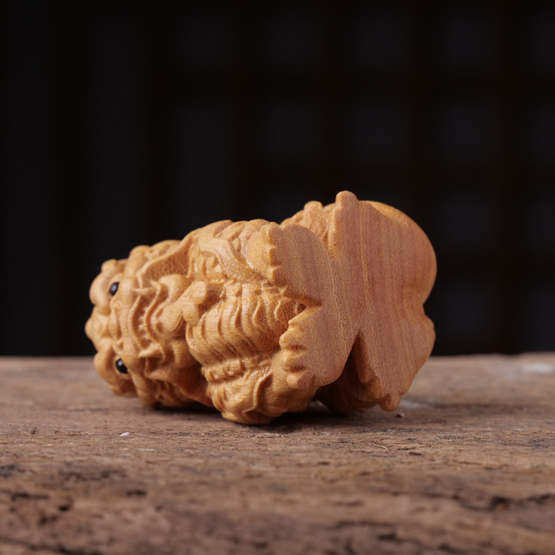 Дървена резба с митично същество, декоративна фигура за бюро, от твърдо дърво