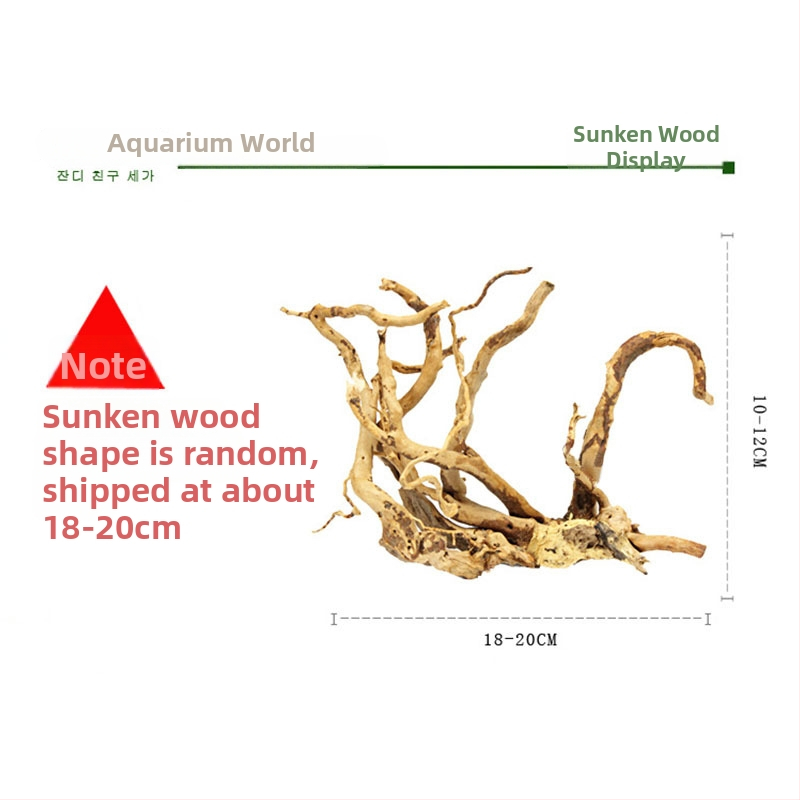 Sada dekoračných prvkov pre akvárium: potopené drevo, koreň azálie, mach a vodné rastliny