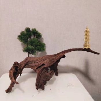 Аквариумна декорация: кореново дърво от лилаво тиково дърво, потънало дърво, дървен стълб