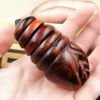 Ръчно резбовано изделие от Rosewood – кокон и какавида, твърдо дърво, подвижно въртящ се масажор, без боя