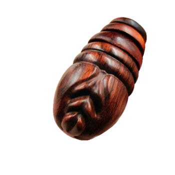 Ръчно резбовано изделие от Rosewood – кокон и какавида, твърдо дърво, подвижно въртящ се масажор, без боя