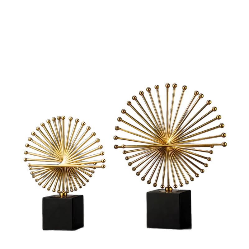 Модерен минималистичен луксозен декоративен елемент за винен шкаф, антре, бюро и офис — метална сплав, геометрична скулптура