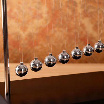 Snake-Shaped Newton's Cradle Desktop Ornament in Wood and Metal — Handcrafted Perpetual Motion Gift for Home or Office