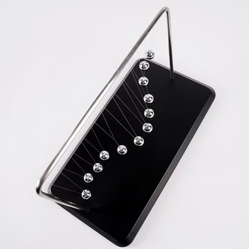 Snake-Shaped Newton's Cradle Desktop Ornament in Wood and Metal — Handcrafted Perpetual Motion Gift for Home or Office