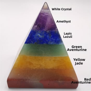 Viacfarebná kryštálová pyramída – energetický ozdobný prvok do domácnosti