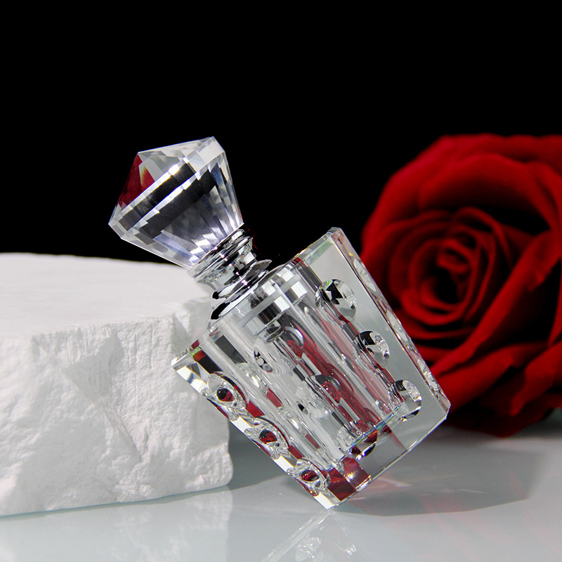 6 ml прозрачен кристален флакон за парфюм и етерични масла, празна бутилка, с възможност за печат на лого