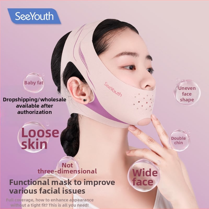 SeeYouth Μάσκα Προσώπου με Υαλουρονικό Οξύ για Σύσφιξη, Αντηλιακή Προστασία και Δροσερή Αίσθηση, Ταινία Σύσφιξης και Συσκευή V‑Face με Μακριά Υπέρυθρη Ακτινοβολία και Διαχωρισμένη Μικροπίεση