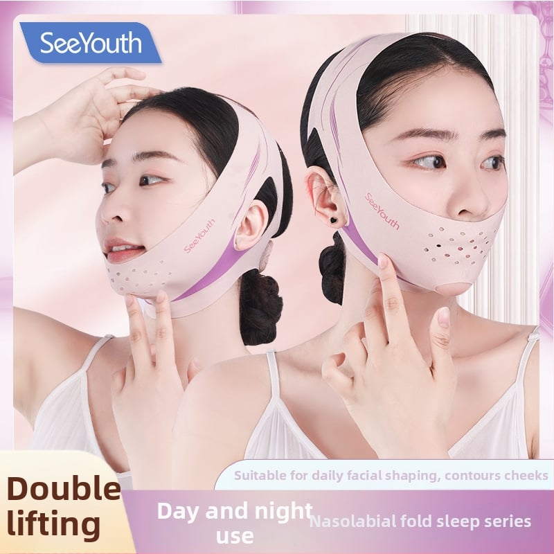 SeeYouth Μάσκα Προσώπου με Υαλουρονικό Οξύ για Σύσφιξη, Αντηλιακή Προστασία και Δροσερή Αίσθηση, Ταινία Σύσφιξης και Συσκευή V‑Face με Μακριά Υπέρυθρη Ακτινοβολία και Διαχωρισμένη Μικροπίεση
