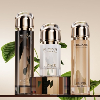 Set staklenih bočica s dozatorom za kozmetiku i njegu kože, s pumpom, kapaciteti 100 ml, 30 ml i 50 g kremnih posuda