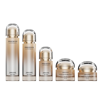 Set staklenih bočica s dozatorom za kozmetiku i njegu kože, s pumpom, kapaciteti 100 ml, 30 ml i 50 g kremnih posuda