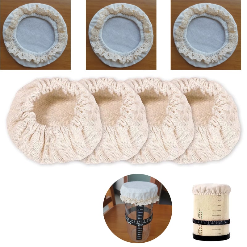 Нордически стил памучно покривало против прах за стъклени бутилки и ферментационни буркани – повторно използваем текстилен капак