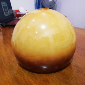 Стъклен абажур Sunset, диаметър 25 cm, оранжево-грейпфрутов цвят за подова лампа, защита на очите, творчески дизайн