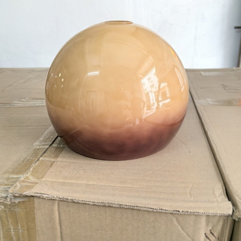 Стъклен абажур Sunset, диаметър 25 cm, оранжево-грейпфрутов цвят за подова лампа, защита на очите, творчески дизайн