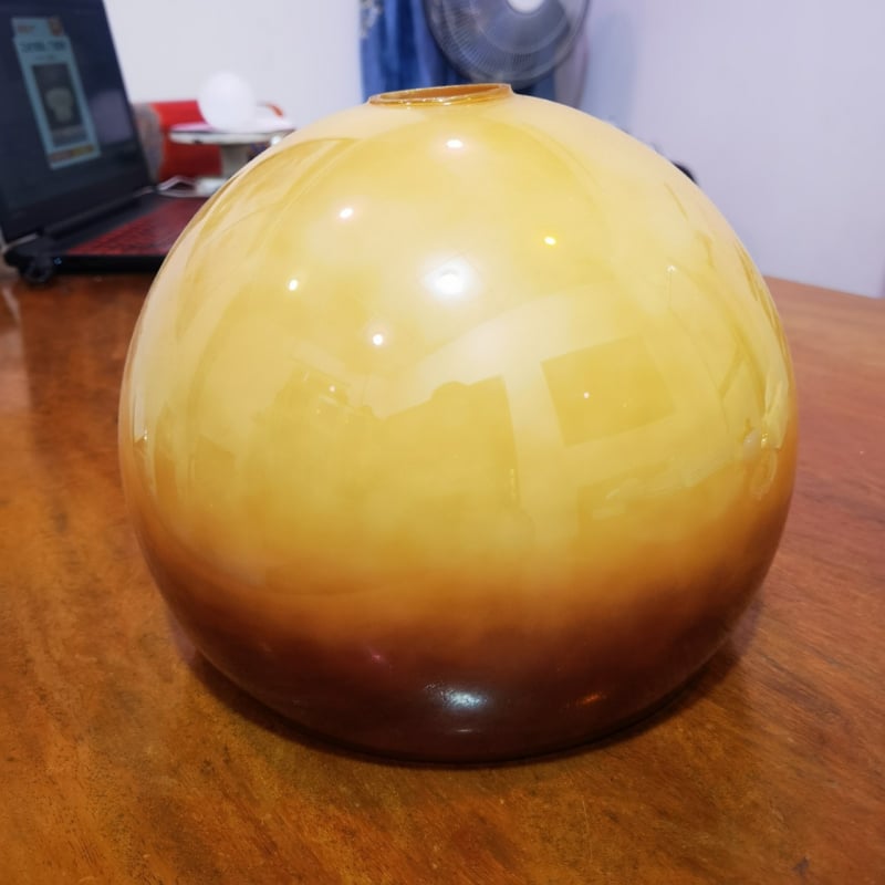 Стъклен абажур Sunset, диаметър 25 cm, оранжево-грейпфрутов цвят за подова лампа, защита на очите, творчески дизайн