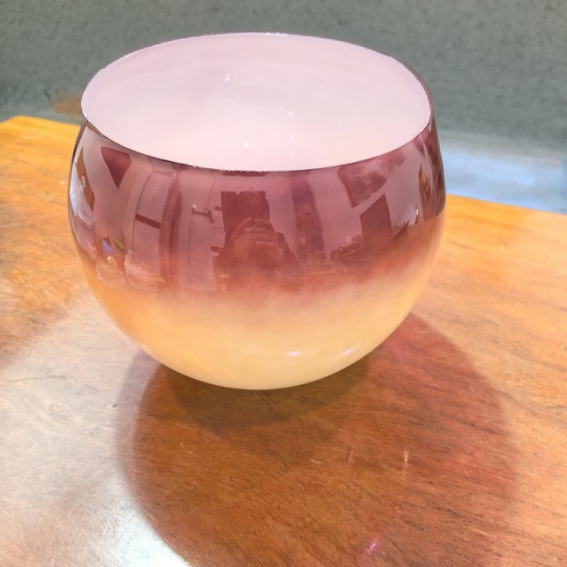 Стъклен абажур Sunset, диаметър 25 cm, оранжево-грейпфрутов цвят за подова лампа, защита на очите, творчески дизайн