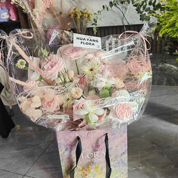 Торба против прах за букет, полупрозрачна опаковъчна торба за цветя, удебелена OPP торбичка