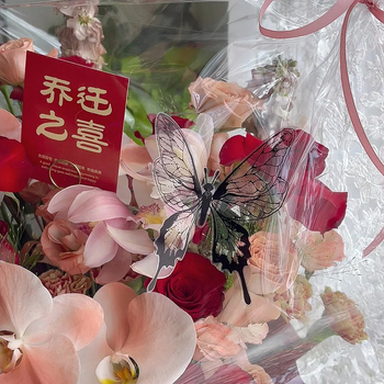 Торба против прах за букет, полупрозрачна опаковъчна торба за цветя, удебелена OPP торбичка