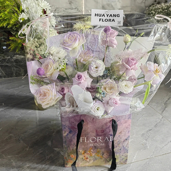 Торба против прах за букет, полупрозрачна опаковъчна торба за цветя, удебелена OPP торбичка