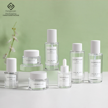 Γυάλινα μπουκαλάκια καλλυντικών με σταγονόμετρο: κρέμα, ορός, λοσιόν και αιθέριο έλαιο — δυνατότητα προσαρμοσμένου εκτύπωσης