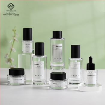 Γυάλινα μπουκαλάκια καλλυντικών με σταγονόμετρο: κρέμα, ορός, λοσιόν και αιθέριο έλαιο — δυνατότητα προσαρμοσμένου εκτύπωσης