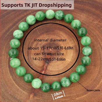 Гривна от естествени камъни с мъниста нефрит Qinggan и зелен ахат – ръчна изработка, унисекс