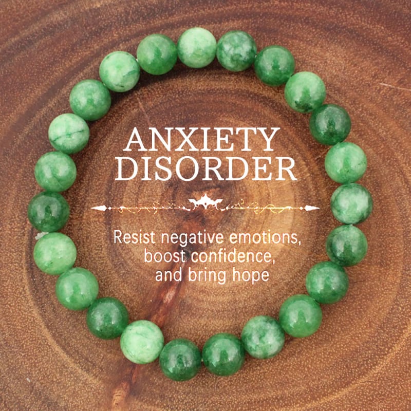 Гривна от естествени камъни с мъниста нефрит Qinggan и зелен ахат – ръчна изработка, унисекс