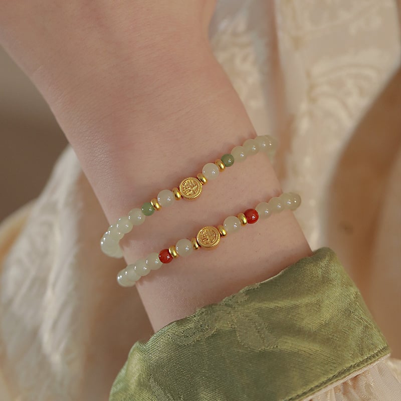 Гривна от хетиански нефрит за жени, 2025 нов стил, китайски ретро стил, лек лукс, нишово бижу