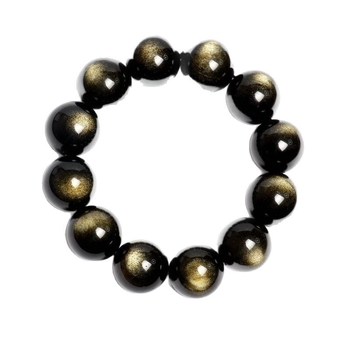 Натурална златна обсидианова гривна - стилен луксозен аксесоар за мъже