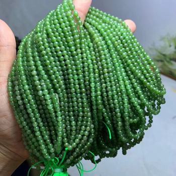 Огърлица от яшма с мъниста с черни точки, дълъг синджир, унисекс стил