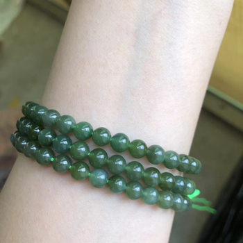 Огърлица от яшма с мъниста с черни точки, дълъг синджир, унисекс стил