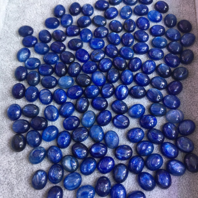 Природен син кианит кабошон за пръстен, овална форма, DIY вграждане на камък