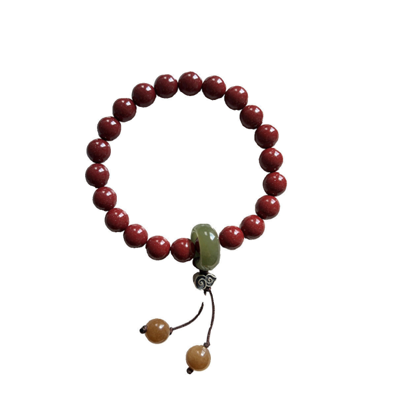 Гривна от Хетянски нефрит и мъниста от пурпурно-златен пясък, мъниста с форма на тиква от киновар и модел със захарен дизайн, етно стил, подарък за жена