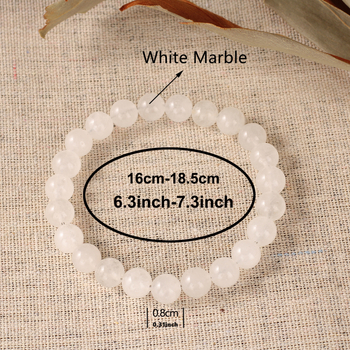 Ръчно изработена гривна от естествени камъни – оригинален дизайн, мъниста в листовиден стил, бяла нефритова гривна за унисекс