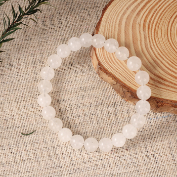 Ръчно изработена гривна от естествени камъни – оригинален дизайн, мъниста в листовиден стил, бяла нефритова гривна за унисекс