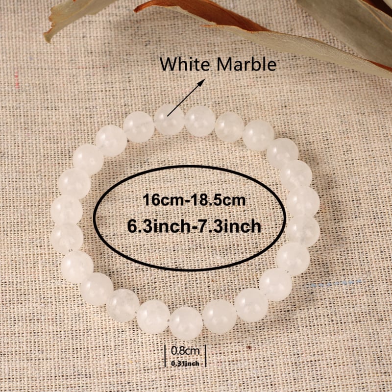 Ръчно изработена гривна от естествени камъни – оригинален дизайн, мъниста в листовиден стил, бяла нефритова гривна за унисекс