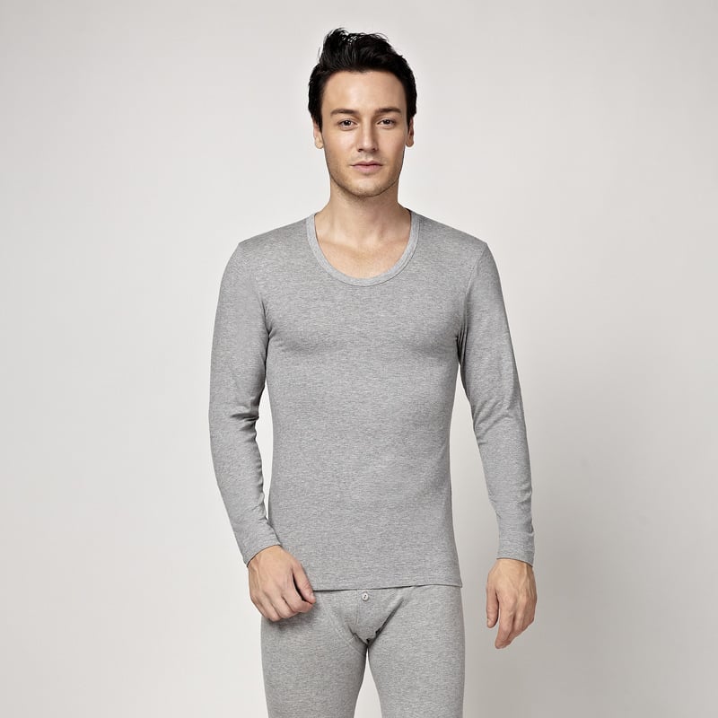 Yakang 5022 Ανδρικό ultra-thin θερμικό τοπ βάσης, στρογγυλός λαιμός, βαμβάκι-λυκρα, μακρυμάνικο