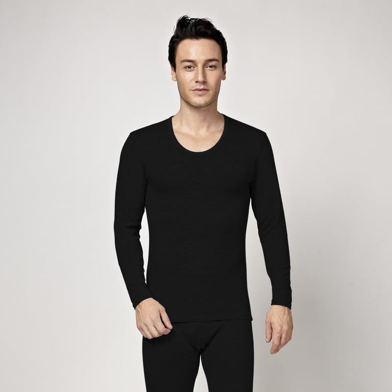 Yakang 5022 Ανδρικό ultra-thin θερμικό τοπ βάσης, στρογγυλός λαιμός, βαμβάκι-λυκρα, μακρυμάνικο