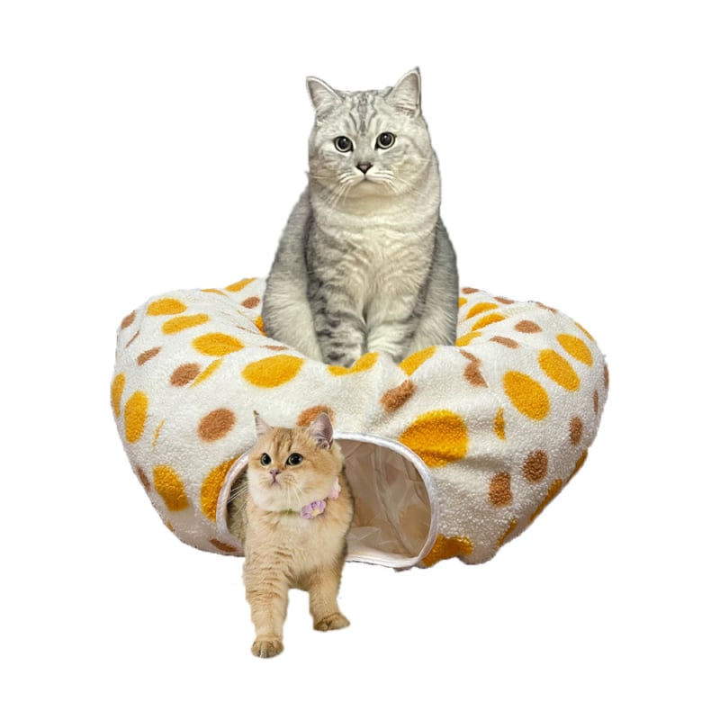 Tunel za mačke od ovčje vune u obliku krofne, gnijezdo