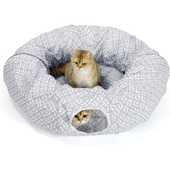 Sklopivi vodootporni mačji dom s otiskom i integriranim mačjim tunelom — prilagodljiva igračka za kućne ljubimce