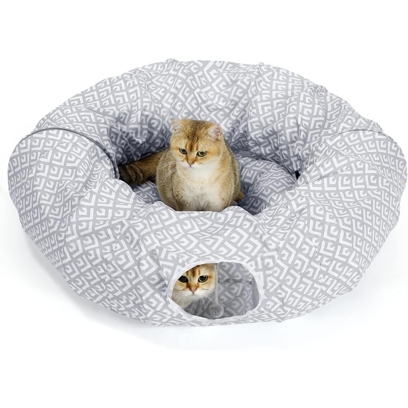 Sklopivi vodootporni mačji dom s otiskom i integriranim mačjim tunelom — prilagodljiva igračka za kućne ljubimce