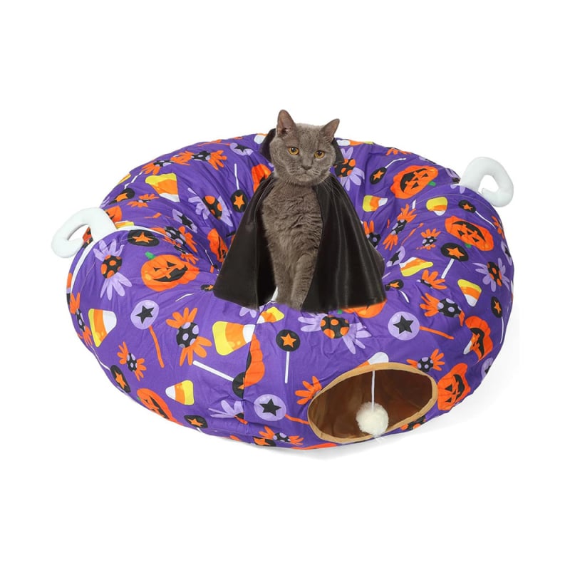 Tunel za mačke s Halloween temom, prozračan tunel od tkanine, namijenjen za unutarnju upotrebu, prilagodljiv