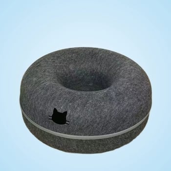 Donut‑oblik mačjeg kreveta od filca, za sve sezone, mačji tunel i ljetno sklonište za spavanje